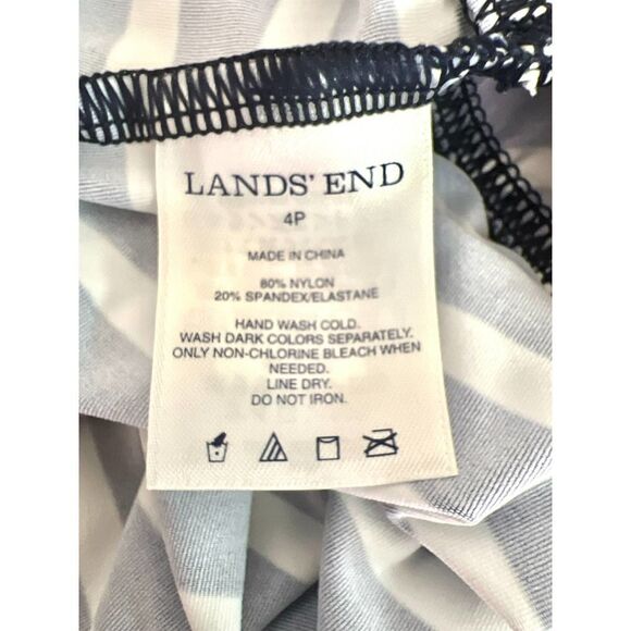 Lands’ End Blue Striped Underwired Swim Bathing Suit Tankini Top Women’s 4P - Picture 4 of 4